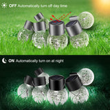 PARTPHONER 12 Pack Hanging Solar Lights Outdoor, Waterproof Solar Globe Lantern with Handle and Clip, Decorative Cracked Glass Ball Lights for Christmas Decor, Tree, Yard, Garden, Patio (Cold White)