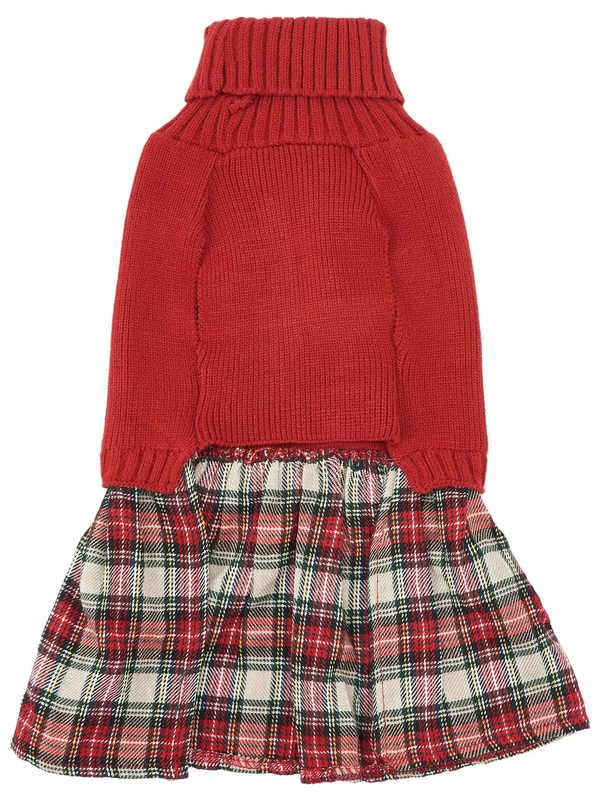 Lanyarco Burgundy Red Dog Dress for Large Dogs Girl, Winter Warm Female Pet Clothes Outfits, Dog Sweater Dress for Dogs Red, X-Large (XL) Size