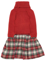 Lanyarco Burgundy Red Dog Dress for Large Dogs Girl, Winter Warm Female Pet Clothes Outfits, Dog Sweater Dress for Dogs Red, X-Large (XL) Size