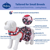 Blueberry Pet New Soft & Comfy Made Well Elegant Floral No Pull Mesh Dog Costume Harness Dress in Sleek Black, Chest Girth 19"-21", Small, Adjustable Harnesses for Dogs