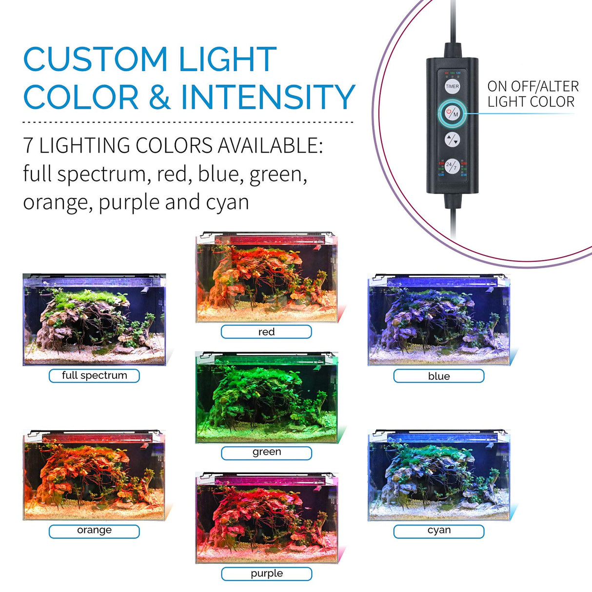 hygger Advanced LED Aquarium Light with Timer, 24/7 Lighting Cycle & DIY Mode, Full Spectrum Fish Tank Light for 12-17 in Planted Tank