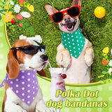 Sanwuta 50 Pcs Easter Polka Dot Dog Bandanas Bulk Pastel Polka Dots Bandanas for Dogs Triangle Kerchief Bib Scarf Set for Pet Costume Photo Props Accessories Pet Shops Adoption Events, 5 Styles