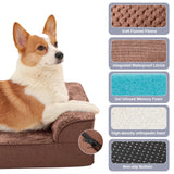 Rainmr Orthopedic Dog Bed for Small and Medium Dogs, Memory Foam Pet Bed with Washable Removable Cover, Nonskid Bottom, Waterproof, for Indoor, Outdoor, Crate ＆ Car Use, 30x20x6 Inches, Brown Grey