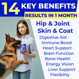 PAWFECTCHEW Fish Oil for Dogs - Natural Omega-3 - Skin & Coat Support - Liquid Food Supplement for Pets - Natural EPA + DHA Fatty Acids for Joints, Immune & Heart Health 16oz - Pollock & Salmon Oil