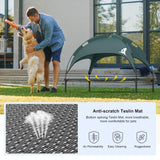 GOJOOASIS Outdoor Dog Bed with Canopy, Waterproof Outside Dog Cots Pet Bed with Removable Canopy Tent, Cat Bed Shelter, Lifted Camping Pet Bed for Medium Dogs (Blue)