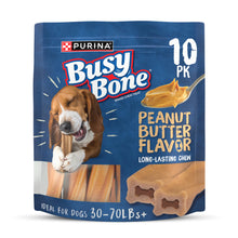 Load image into Gallery viewer, Purina Busy Bone Adult Dog Chew Bone Treats, Peanut Butter - 10 ct. Pouch
