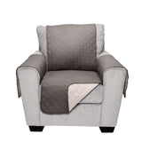 Furhaven Water-Resistant & Reversible Chair Cover Protector for Dogs, Cats, & Children - Two-Tone Pinsonic Quilted Living Room Furniture Cover - Gray/Mist, Chair