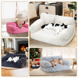 FURMORENE Large Cat Beds for Indoor Cats, Dog Couch Bed, Cute Cat Couch Sofas for Less 20lbs Kitten Puppy, Small Dog Sofas & Chairs with Removable Washable Cover, Soft Warm Pet Furniture, Plush Pink
