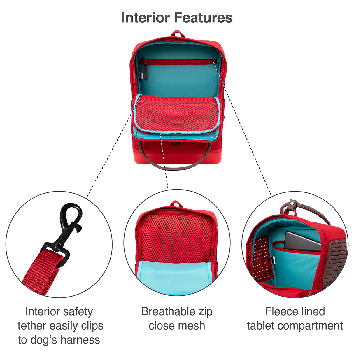 Kurgo Nomad Carrier Backpack - Airline Approved Dog Bag for Travel - Stylish Pet Backpack with Waterproof Bottom - Lightweight for Hiking - Small Breed Dog Carrier with Tablet Sleeve - Blue