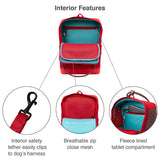 Kurgo Nomad Carrier Backpack - Airline Approved Dog Bag for Travel - Stylish Pet Backpack with Waterproof Bottom - Lightweight for Hiking - Small Breed Dog Carrier with Tablet Sleeve - Blue