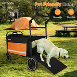 Petbobi Dog Wagon Stroller for Large & Medium Dogs - 2-in-1 Push-Pull Pet Stroller with Ramp, Foldable All Terrain Wagon Cart, One-Step Brake, Suitable for Outdoor Walks & Camping, Orange