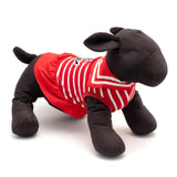 THE WORTHY DOG Designer Anchor Dog Dress – Stylish Polyester Pet Dress with Bow Detail, Adjustable Touch Fasteners & Machine Washable - Red/White, Medium