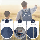 BEMYGREENBAG 35L Foldable Waterproof Backpack For Outdoor Sports With Inside Wet Clothes Compartment Packable For Multiple Uses Ultra Lightweight Ideal For Hiking Men And Women Travel(Dark Blue)
