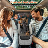 WOYYHO 16 lbs Console Dog Car Seat with Removable Liner, Center Console (Width >9in) Dog Carseat with Front Rear Pillows, Foldable Puppy Car seat with Safety Tether, Stable No Shaking Gray