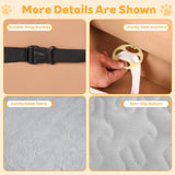 AEEISHOMEREFORM Dog Car Seat Cover for Back Seat & Front Seat, Plush Faux Fur Pet Car Seat Protector with Waterproof Layer, Non-Slip Bottom, Side Flaps, Machine Washable (Front Seat Gray)