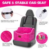 Dog Car Seat for Small Medium Dogs, Detachable Washable Dogs Booster Seat Under 35lbs, Elevated Dog Car Bed with Storage Pockets (Blue, One Size)