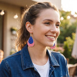 250th Anniversary USA Shirt - American Flag Earrings for 4th of July Shirts Women | Patriotic Teardrop Earrings for Memorial Day Accessories Outfits Merchandise - Fourth of July Decorations for Girls