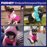 FUAMEY Puppy Puffer Jacket, Warm Padded Pet Snow Vest, Cute Windproof Dog Clothes, Waterproof Outdoor Lightweight Small Dog Hoodie, Chihuahua Poodles Yorkshire Pet Apparel M/16