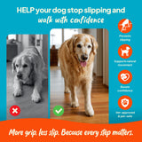 Steady Paws Anti-Slip Paw Stickers for Dogs Feet - Non-Slip Paw Pads for Traction on Hardwood & Tile Floors - Breathable Adhesive Friction Foot Grips for Senior & Injured Dogs – 24 Pads (Size S)