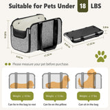YUDODO Large Console Dog Car Seat (Width＞9in) Fits 0-18lbs, Anti-Slip Puppy Cat Travel Portable Booster Seat, Portable Pet Car Bed Carseat Dual Front & Rear Pillow Gray