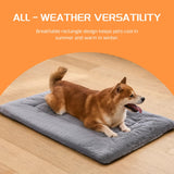 Washable Dog Crate Bed Mat for Medium/Large Dogs – All-Season Comfort with Ultra-Soft Flannel & Heavy-Duty Support (Gray, 36''L*23''W)