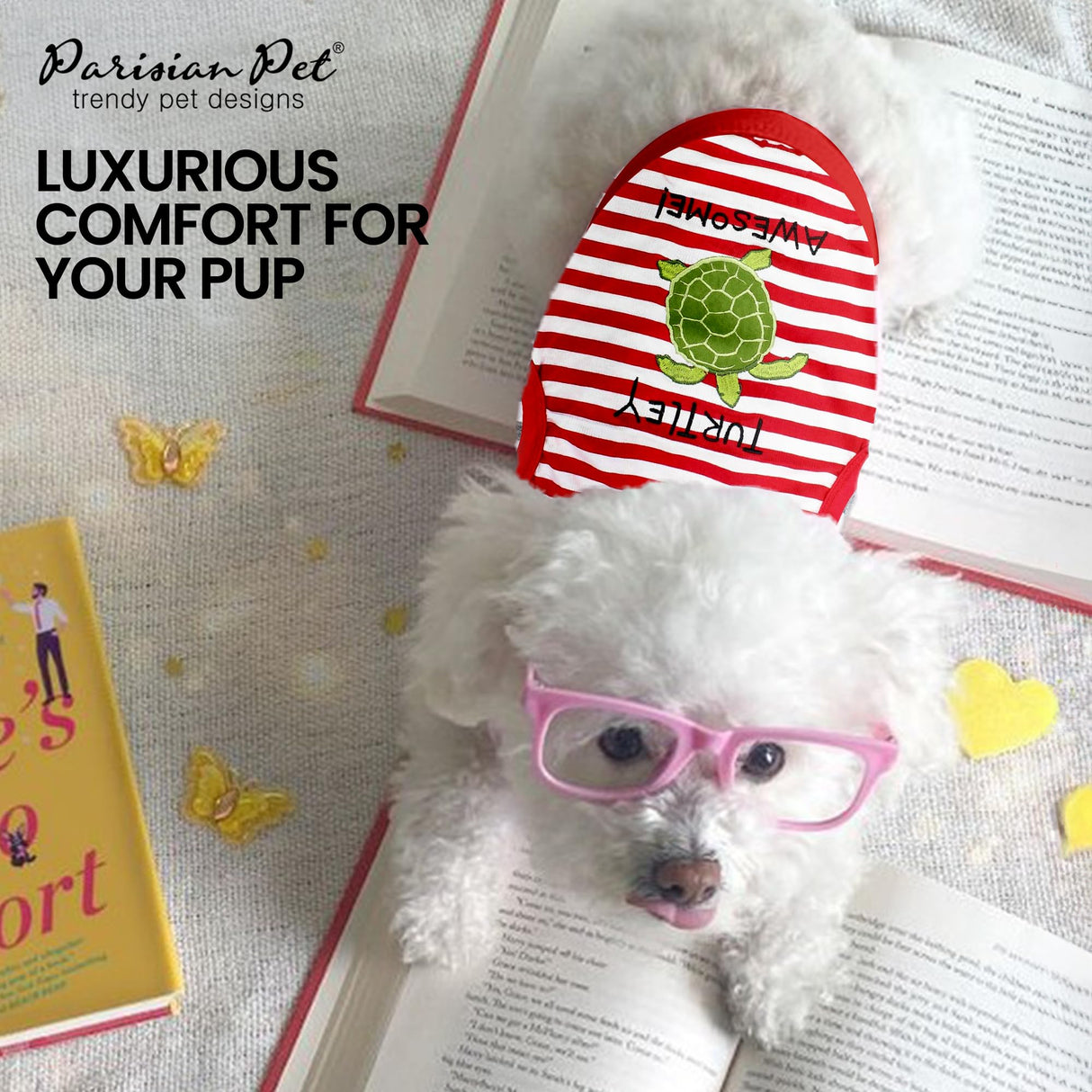Parisian Pet Dog Shirt – 100% Cotton Shirts for Large Dogs – Sleeveless Puppy Vest – Red and White Striped Dog Apparel - Lightweight and Breathable Clothes for Dogs - Stretchy Summer Pet T Shirts