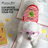 Parisian Pet Dog Shirt – 100% Cotton Shirts for Large Dogs – Sleeveless Puppy Vest – Red and White Striped Dog Apparel - Lightweight and Breathable Clothes for Dogs - Stretchy Summer Pet T Shirts