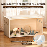 Hamster Cage Chewproof, 32" Wooden Guinea Pig Cage for Small Animals, Openable Top with Easy View Acrylic Panels for Hamster, Rabbit, Guinea Pig, Hedgehog(32" L x 15.7" W x 15.7" H)
