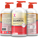 SavvyBeast Wild Alaskan Salmon Oil for Dogs, Cats & Ferrets – Omega-3 Fish Oil Pet Supplement with EPA & DHA – Supports Skin, Coat, Joints, Heart, Brain, Itch Relief & Immune – Unscented – 32 oz