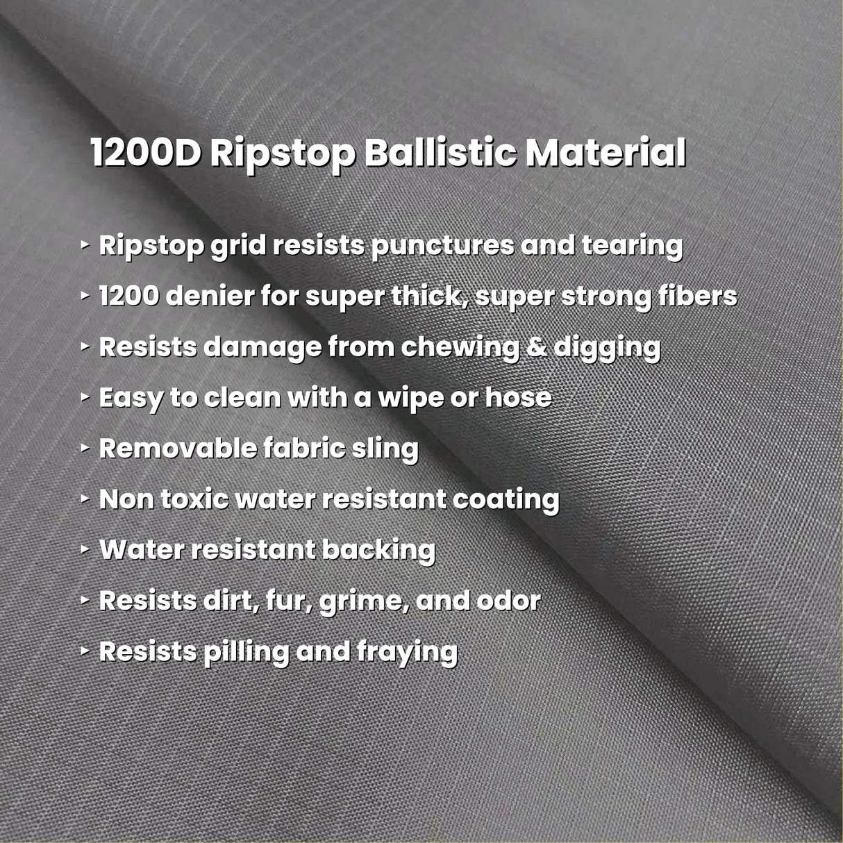K9 Ballistics Chew Proof Elevated Outdoor Cooling Cot Bed for X Large Dogs - Virtually Indestructible, Preassembled, Withstands Aggressive Chewers - XL, Ripstop Obsidian Black
