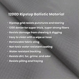 K9 Ballistics Chew Proof Elevated Outdoor Cooling Cot Bed for X Large Dogs - Virtually Indestructible, Preassembled, Withstands Aggressive Chewers - XL, Ripstop Obsidian Black