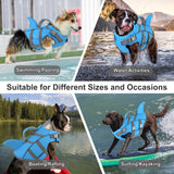 Dogcheer Dog Harness-Style Life Jacket Shark, Reflective Dog Life Vest for Swimming Boating, Adjustable Puppy Swim Vest, Pet Floating Device for Small Medium Large Dogs - Blue, L