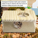 kathson Hamster Sand Bath Box Transparent Acrylic Small Animals Shower Bathtub Guinea Pigs Digging Sand Container Cage Accessories for Lemmings Gerbil Mice Hedgehog Chinchilla (Rectangle)