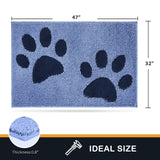 PURRUGS Dirt Trapping Door mat 32" x 47", Non-Skid/Slip Machine Washable Microfiber Entryway Rug, Dog Door Mat, Super Absorbent Welcome Mat for Muddy Wet Shoes and Paws, Light Blue