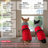 Dogcheer Dog Coat with Pocket, Waterproof Dog Jacket with Adjustable Buckle, Reflective Puppy Winter Coat Warm Turtleneck Fleece SnowJacket for Small Medium Large Dogs - Red L
