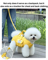 Dog Carry Sling for Small Dogs, Full Body Sling with Handle, Hands Free Shoulder Carrier for Senior Dogs Joint Injuries, Joint Injuries, Up and Down Stairs (Yellow,S, 5.5~8.8 lbs)