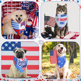 Chunful 100 Pcs 4th of July Dog Bandana Bulk Patriotic Dog Bandana American Flag Scarf Triangle Bibs Washable Puppy Kerchief Adjustable Grooming Supplies for Small Medium Large Dog Cat Accessory