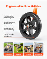 VEVOR Dog Wheelchair for Back Legs, Lightweight 2 Wheels Pet Wheelchair, Height, Width & Length Adjustable, Dog Cart with Shock-Absorbing Wheels, for Injured, Disabled Dogs 35-48 lbs, Medium