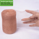 YAGJIA 5” x 32 ft, 100% Pure Copper Mesh for Distilling, Knitted Copper Mesh Roll, Double Layer Fabric Wool Hole Filler Used for Garden and House