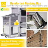Aivituvin 80in Chicken Coop Mobile Hen House Outdoor Wooden Poultry Cage with Wheels Nesting Box Run