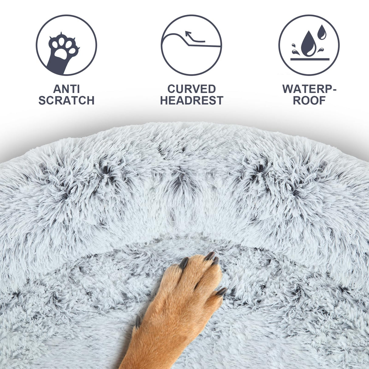 Luxurious Dog Couch Bed Protector for Dogs Memory Foam, Removable Fluffy Plush Pet Couch Cover for Dogs Washable, Calming Dog Sofa Beds, Waterproof Couch Protector, Pet Beds Mats for Couch(L)