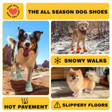 Hcpet Dog Shoes for Large Dogs, Breathable Dog Booties for Small Medium Dogs, Anti-Slip Dog Boots & Paw Protectors for Hot Pavement Winter Snow Hiking with Reflective Straps Blue Size 3