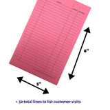 Groomers Margins Pink Dog Grooming Cards 5X8 Inch (100 Pack 8 X 5 inches) Dog Groomer Client Cards for Veterinarians, Pet Kennel Records, and Cat Grooming