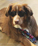 G010 Dog Pet Costume Prop Aviator Sunglasses Medium Breeds 20-40 lbs (2-Pack Black+Navy Blue)