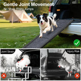 PetRuna Dog Ramp for Car 63" Long & 17.3" Wide Portable Dog Ramps for Large Dogs with Non-Slip Rug Surface Dog Car Ramp for SUV Car & Truck, Folding Dog Ramp Up to 250LBS