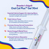 Breeder's Edge Oral Cal Plus Gel, Whelping and Queening Calcium Supplement Gel for Dogs and Cats Delivers 3 Calcium Sources in Labor to Support Strong and Normal Contractions, 30ml Paste