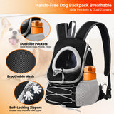 BARDIMIES Dog Carrier Backpack for Small Dogs｜Pet Travel Shoulders Bag - Puppy Holder for Chest-Front Dog Baby Carring Ventilated for Hiking & Camping, Black Grey, L