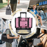 YUDODO 25 lbs Lightproof Soft Sided Pink Pet Carrier for Large Cat & Small Dog Airline Approved Travel Bag Puppy Carriers with Side Pockets & Reflective Mesh, Foldable Portable for Outdoor Car