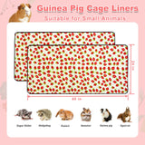LWYMX 2 Pack Guinea Pig Cage Liners, Waterproof Reusable Guinea Pig Cage Liners,Waterproof Super Absorbent Pee Pads for Small Animals,24x48 inch 2pack