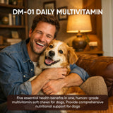 DM-01 Daily Multivitamin, Multivitamin Itch Relief Chews for Dog, Made with 12 Active Ingredients for Hip & Joint, Digestive & Boost Immunity, 60 Chew